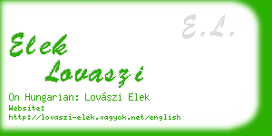 elek lovaszi business card